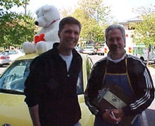 Smolke with customer